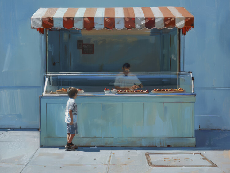 Плакат Hot Dogs in the style of Edward Hopper