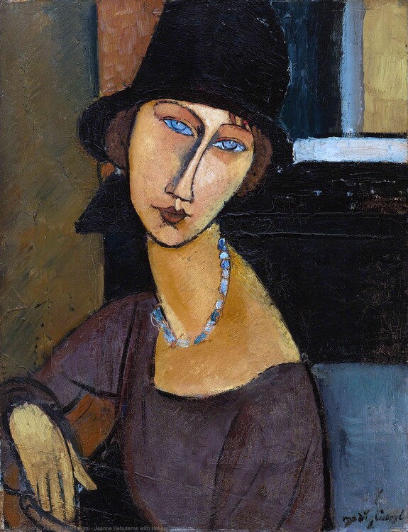 Poster Jeanne Hebuterne wearing a hat