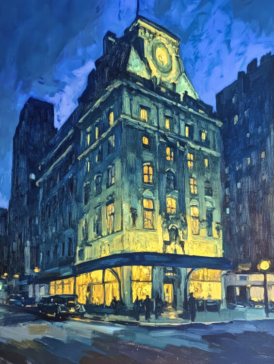 Плакат London 1930 in the style of Edward Hopper