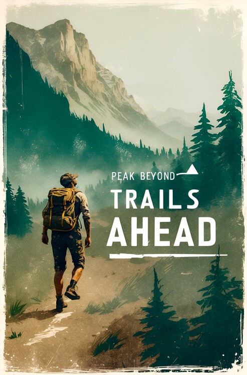 Plakát Inspirational Quotes with Vintage Hiking Art