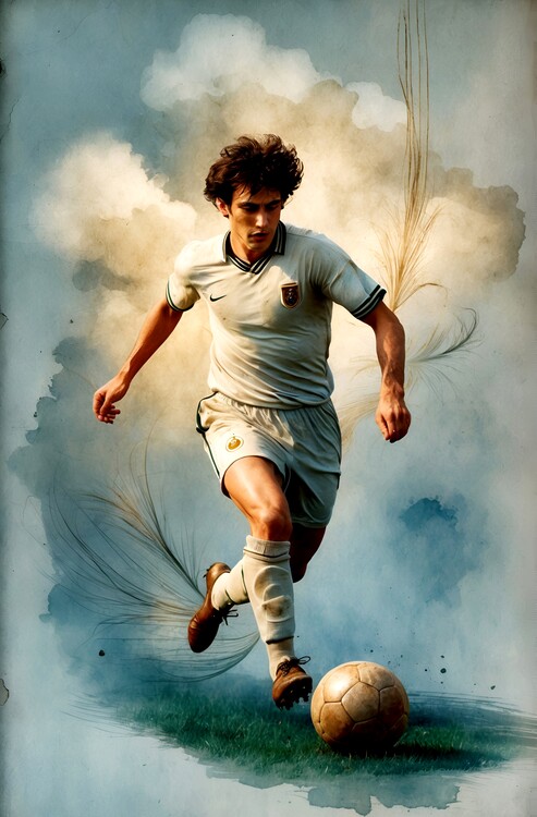 Plakát Old-School Football Art Print for Sports Fans