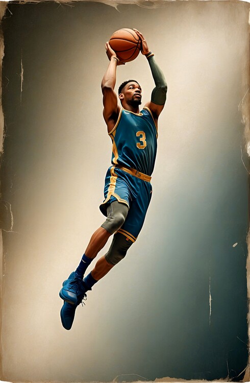 Plakát Retro Basketball Poster: Celebrating the Game