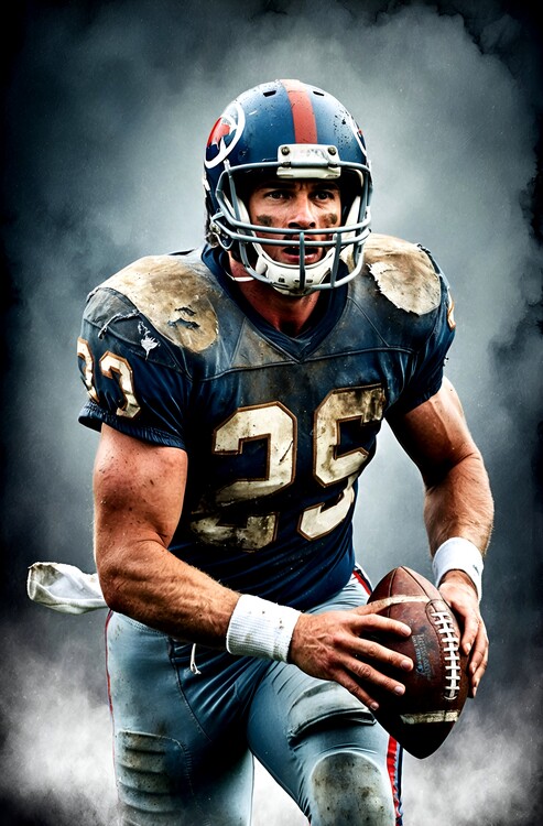 Плакат Retro American Football Poster: Nostalgic Gridiron Art
