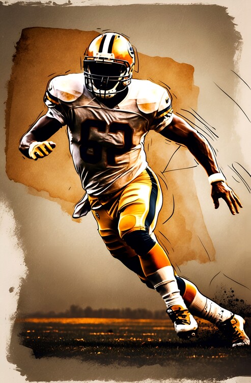 Плакат Nostalgic American Football Illustration: Vintage Poster
