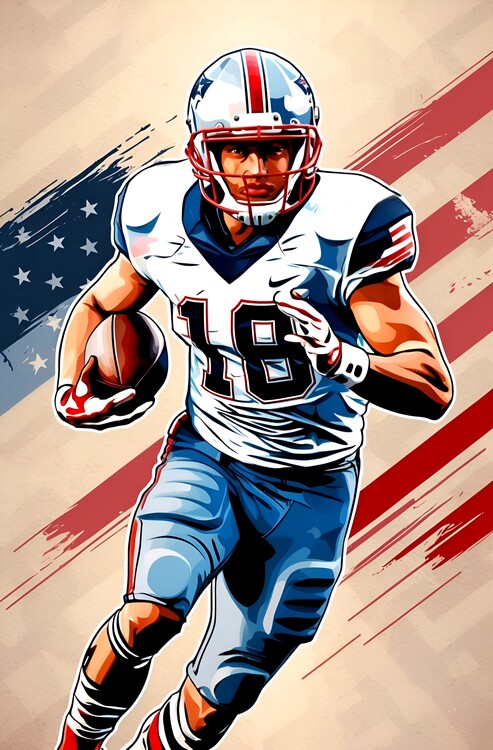 Плакат Vintage American Football Art: Classic Gridiron