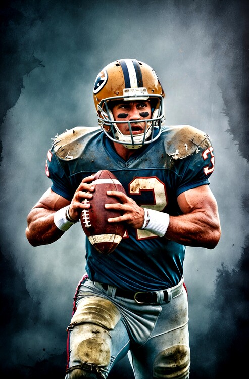 Плакат Vintage-Inspired American Football Art