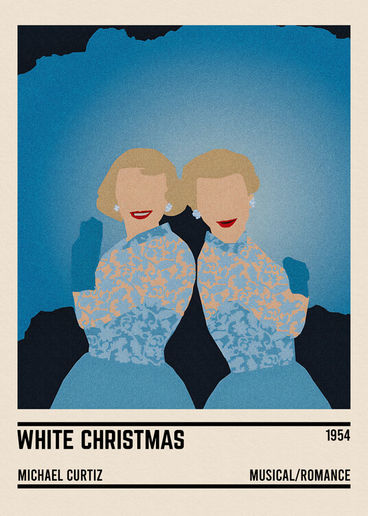 Poster White Christmas Sisters Minimalist