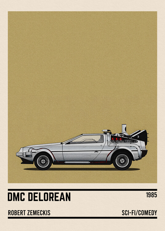 Poster Back to the Future car movie minimalist