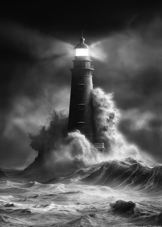 Poster Storm-Tossed Lighthouse