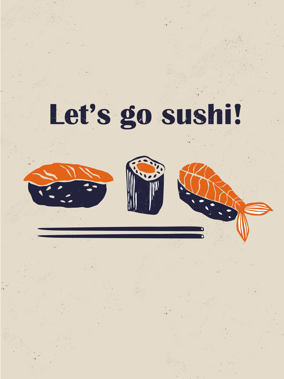 Poster Let's go sushi!