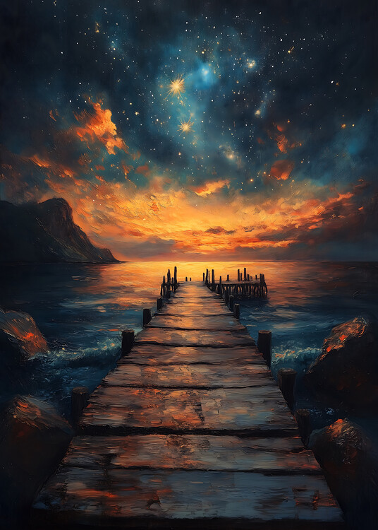 Плакат Bridge to the Ocean Galaxy Sky