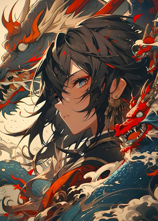 Poster Dragon Samurai