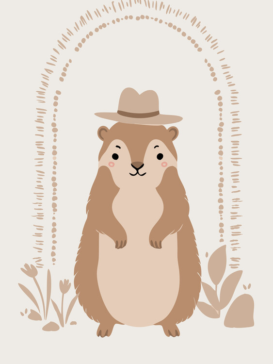 Canvas Print Squirrel in a hat