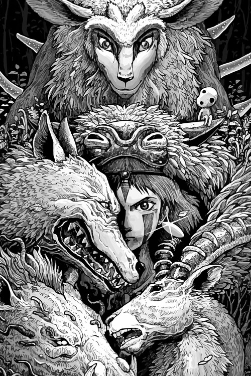 Poster Princess Mononoke Jungle Heroes