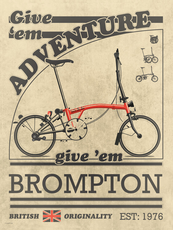 Poster Brompton Bicycle Vintage