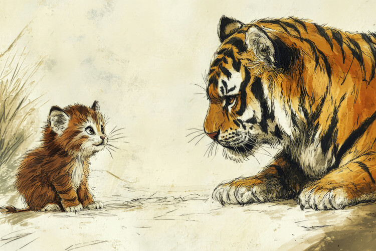 Poster The Tiger and the Kitten Children's dreams