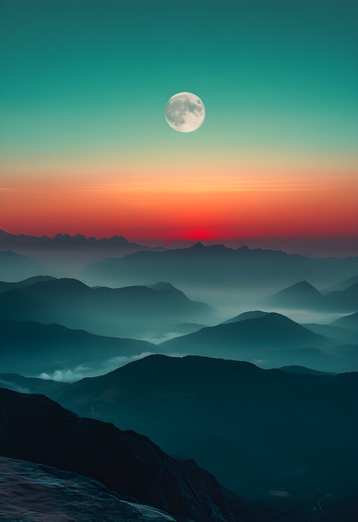 Poster Moon and Earth