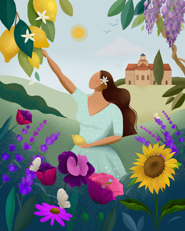 Poster Summer in Provence, France