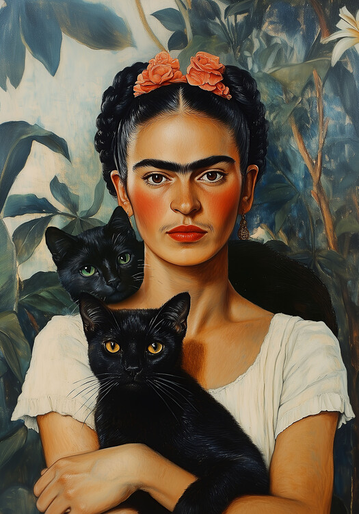 Poster Frida and cats