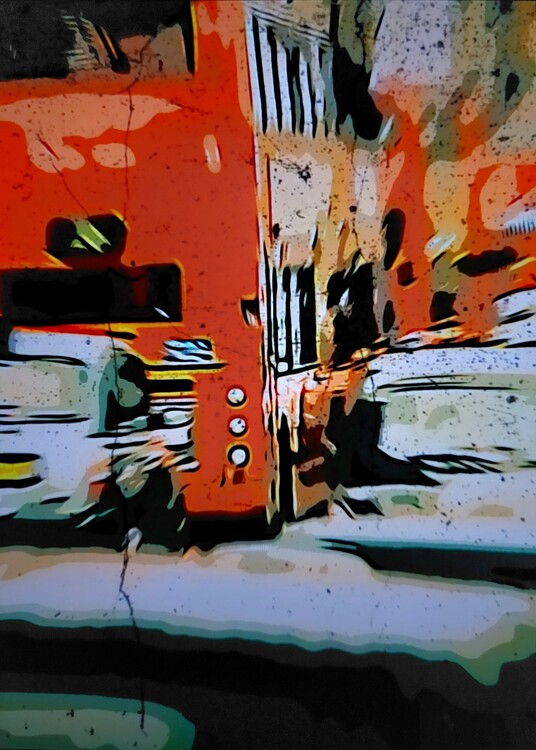 Plagát Urban orange bus