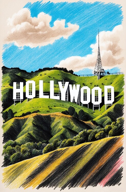 Plakát Hollywood’s Golden Age Depicted in Vintage Illustration Art