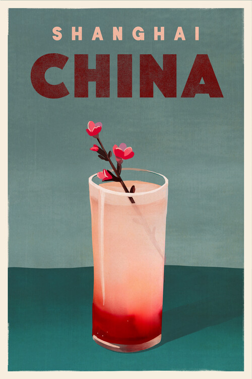 Canvas Print Travel Poster Cocktail China Jewel
