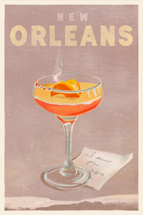Juliste Travel Poster Cocktail New Orleans
