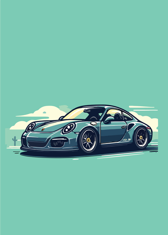 Плакат CAR  GREEN