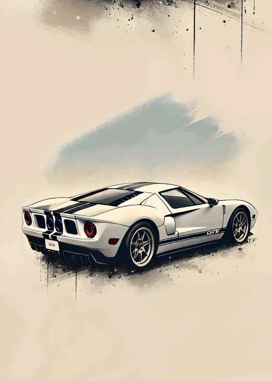 Plakát Car white