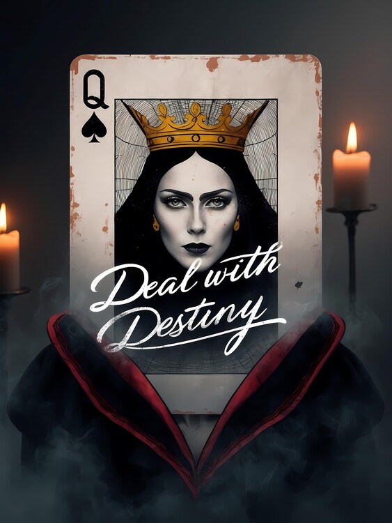 Плакат Elegant Vintage Queen of Spades Art Print