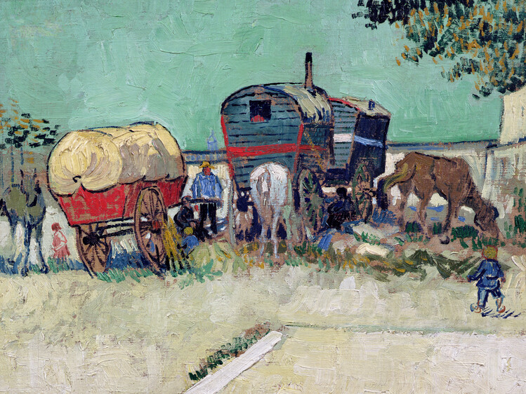 Canvas Print The Caravans, Gypsy Encampment near Arles, 1888