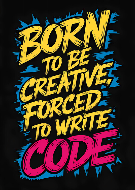 Poster Born to be creative, forced to write code