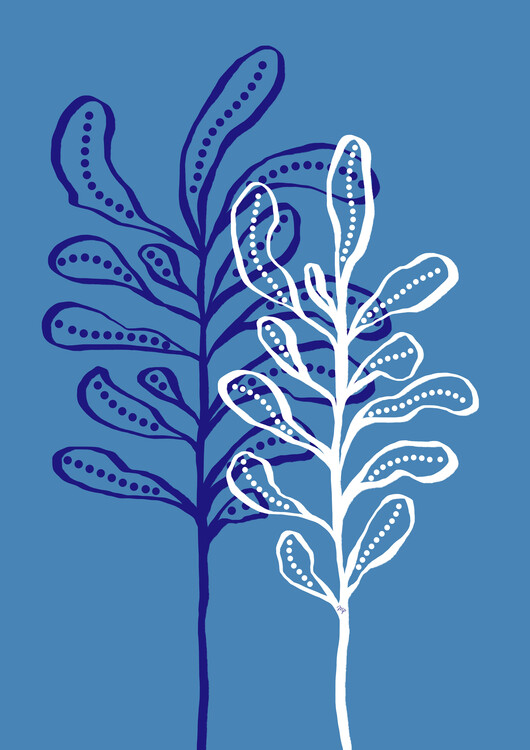 Poster Blue Dot Plants
