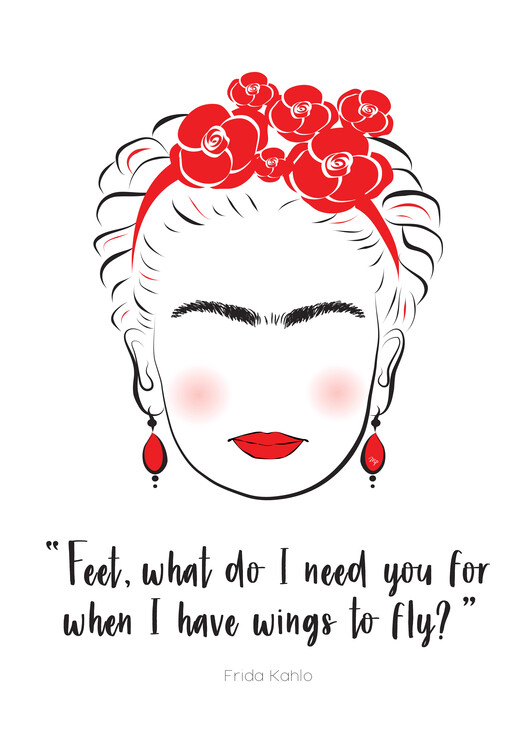 Poster Frida Kahlo Portrait Quote
