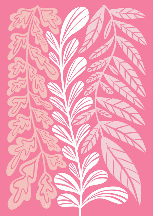 Poster Pink Long Plants