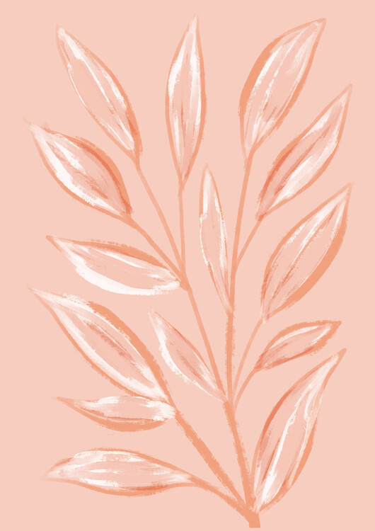 Poster Pink Leafy Plant