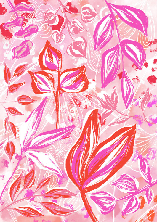 Poster Bold Pink Botanicals