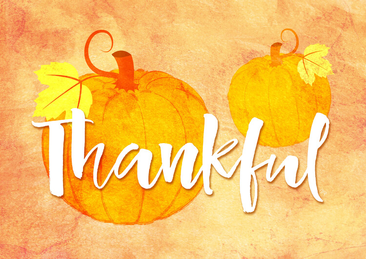 Poster Thankful Orange Pumpkins