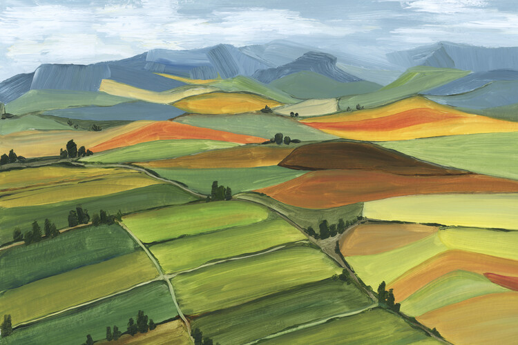 Poster Theodore patchwork landscape