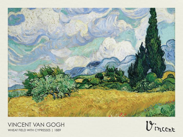 Canvas Print Wheatfield with Cypresses, 1889