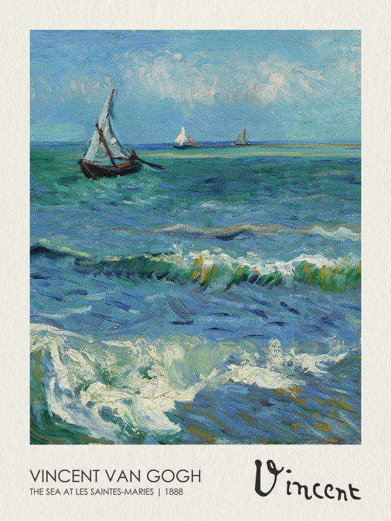 Poster The Sea at Les Saintes-Maries-de-la-Mer (1888)