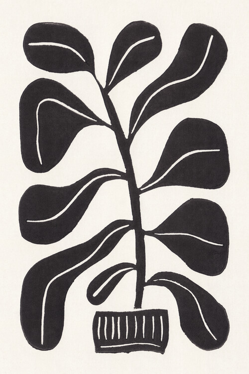 Poster Alisa Galitsyna - Linocut Houseplant
