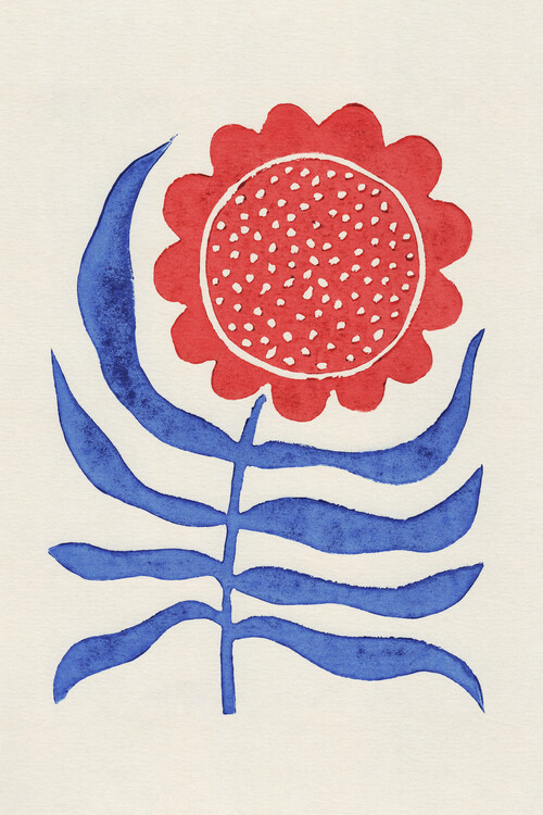 Poster Alisa Galitsyna - Red Blue Flower