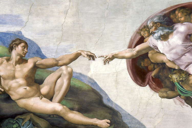 Poster Hands of God and Adam