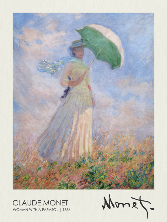 Canvas Print Woman with a Parasol turned to the Right (1886)