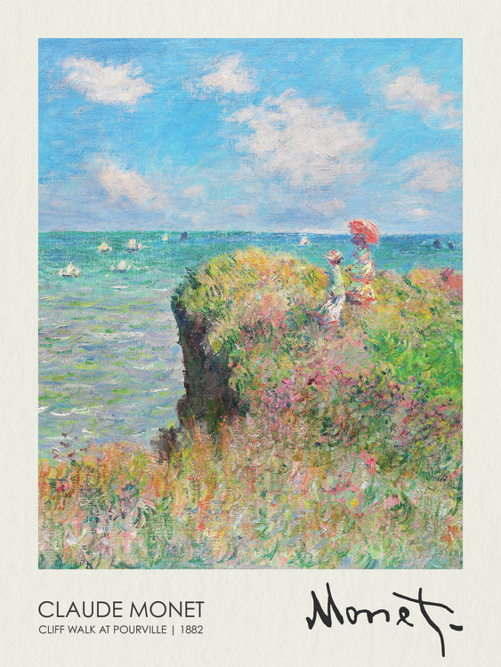 Poster Cliff Walk at Pourville (1882)