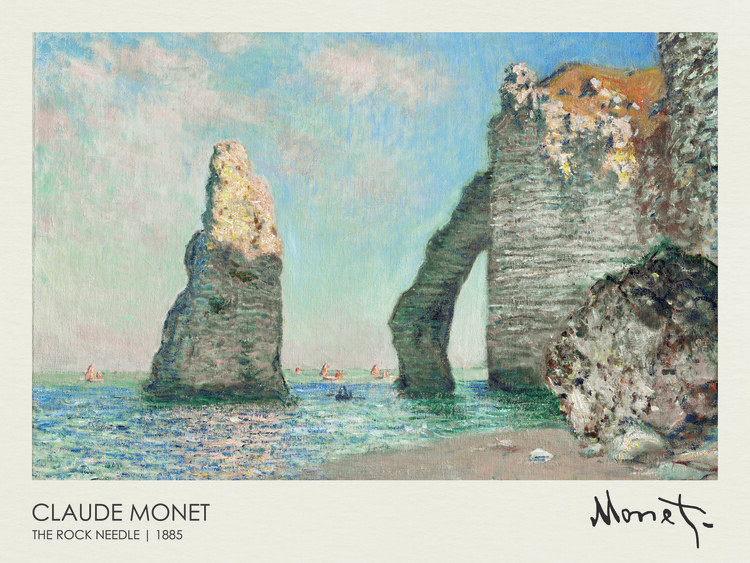 Bilde på lerret The Rock Needle and the Porte d'Aval (1885)
