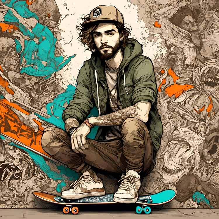 Poster relaxing skater