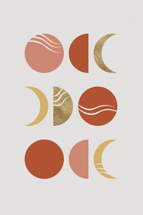 Poster Bohemian Moon Phases