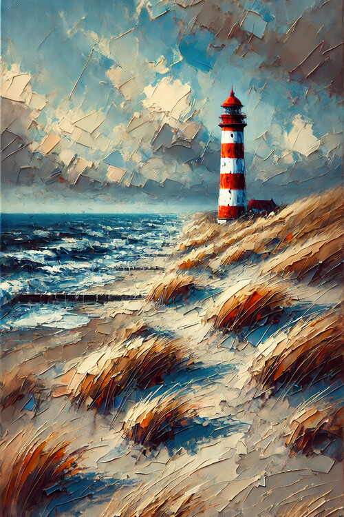 Poster North Sea Lighthouse at the Coast